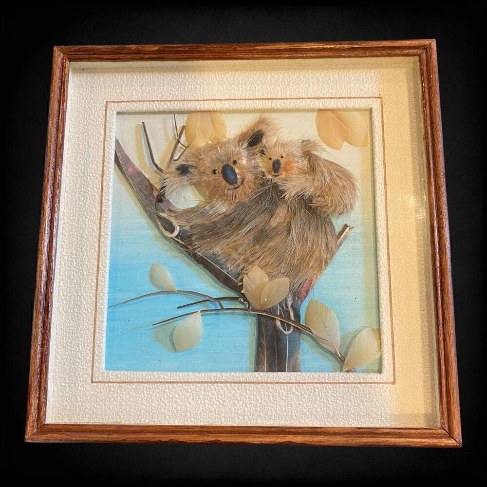 Koala Feather Art Vintage